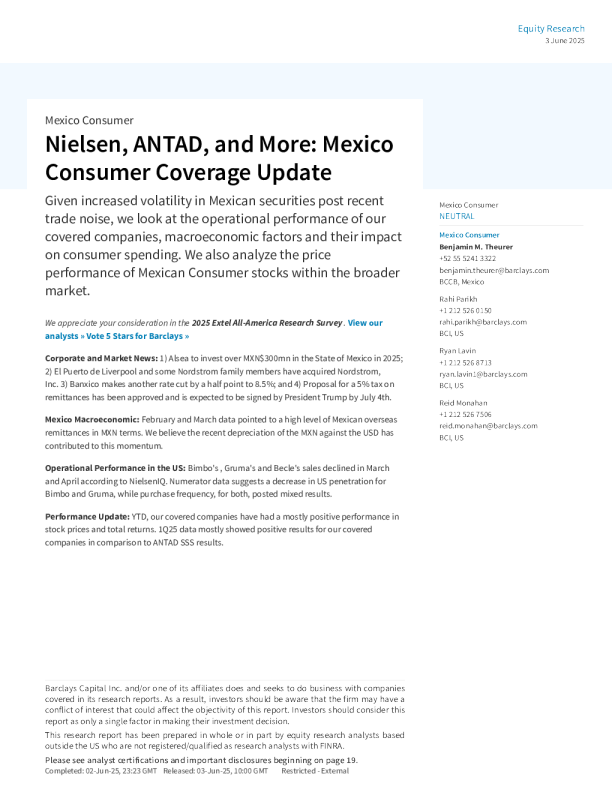 尼尔森、ANTAD及更多：墨西哥消费者覆盖情况更新