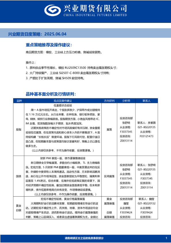 日度策略