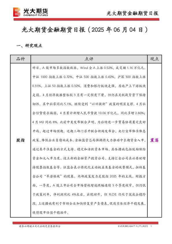 光大期货金融期货日报