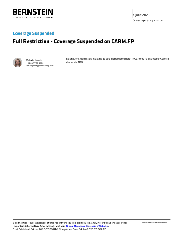 全面限制-暂停对CARM.FP的覆盖：覆盖暂停