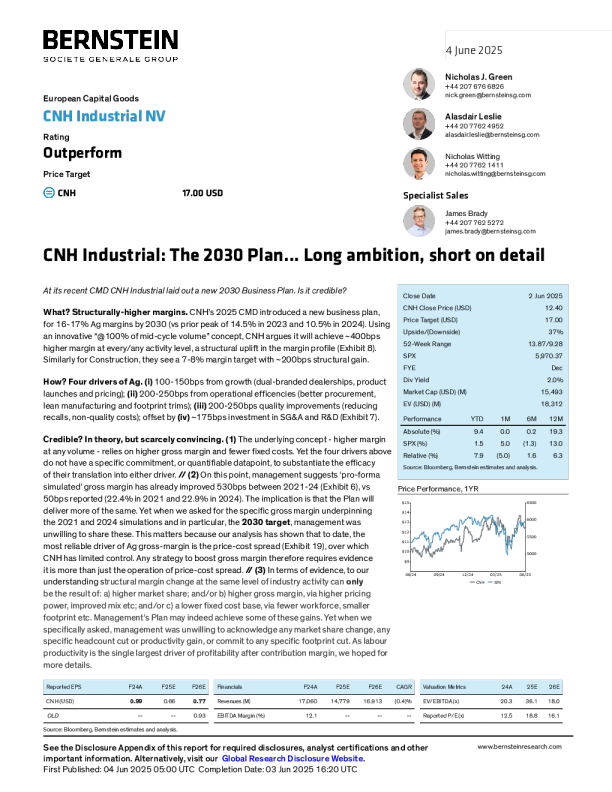 CNH工业：2030计划……宏大的目标，缺乏细节