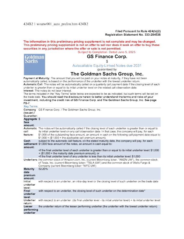 高盛美股招股说明书(2025-06-05版)
