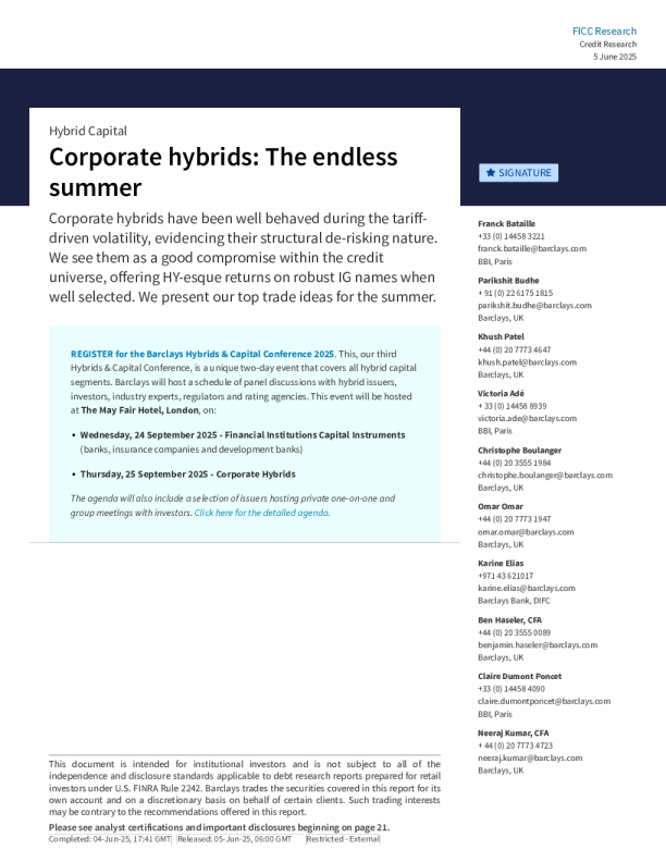 公司混合资本:无尽夏日