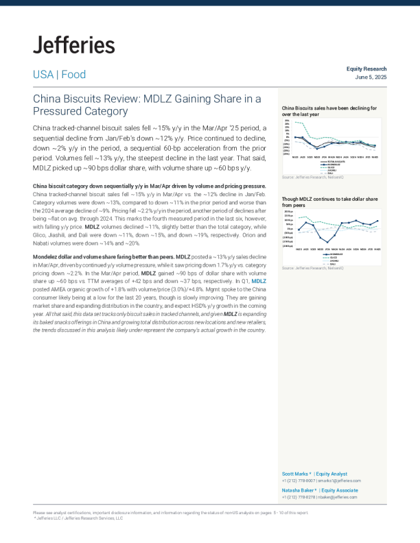中国饼干市场回顾：亿滋在承压品类中获取市场份额