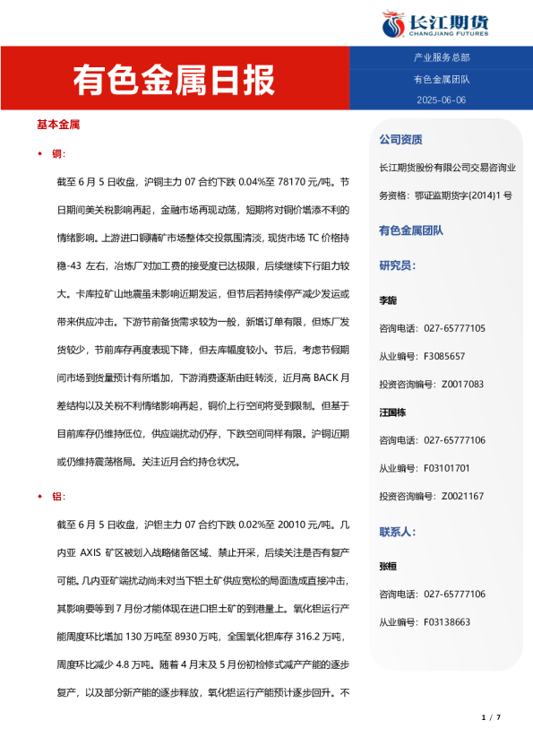 有色金属日报