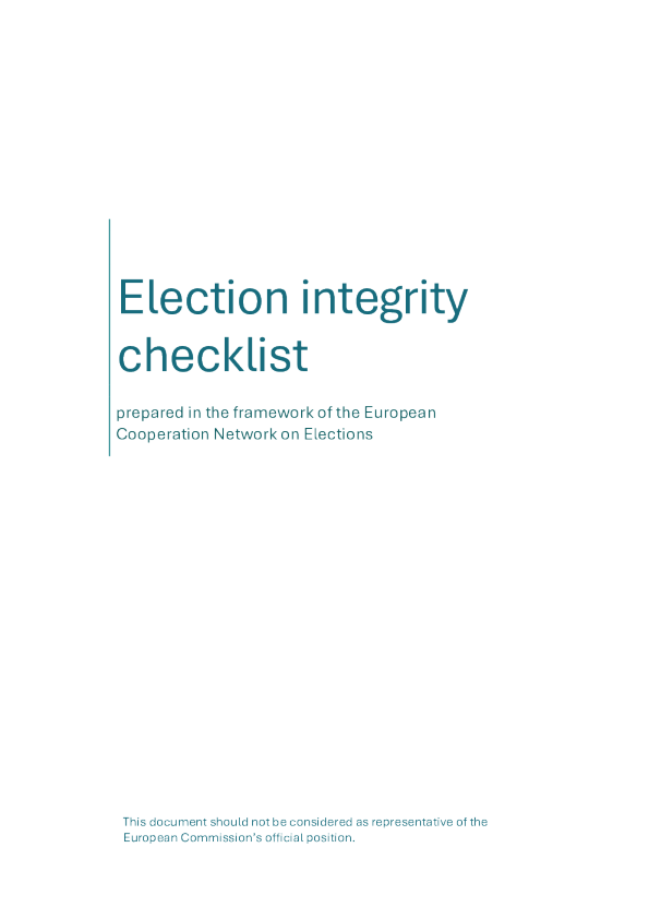 选举完整性检查表和风险管理矩阵