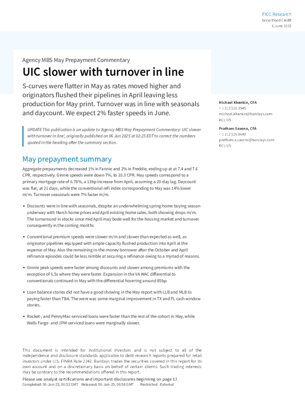 UIC放缓，成交量符合预期