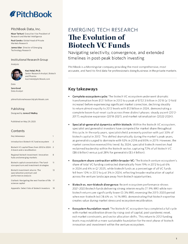 生物技术风险投资基金的演变2025