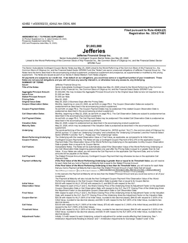 Jefferies金融集团公司美股招股说明书(2025-06-09版)