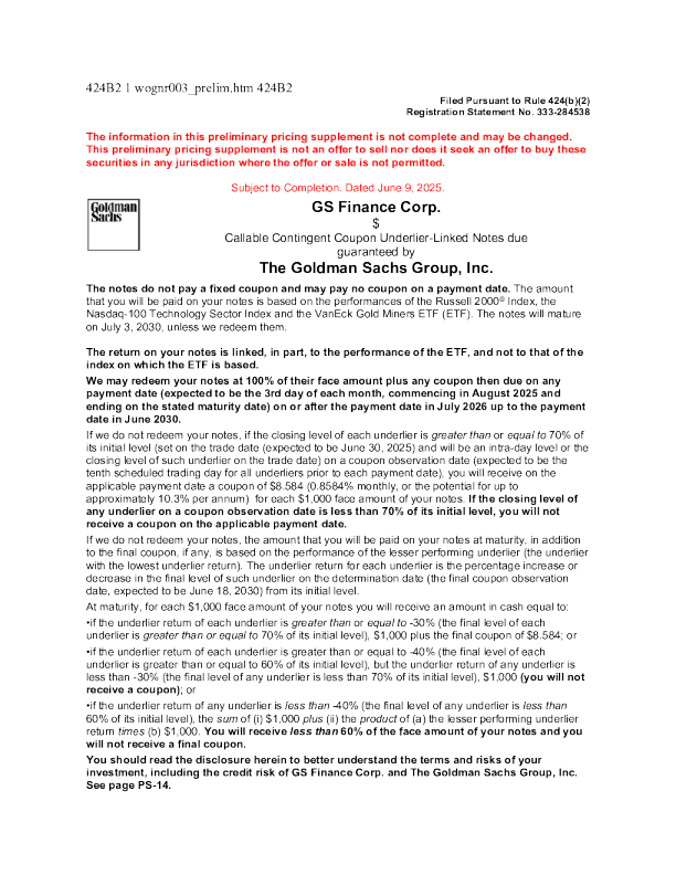 高盛美股招股说明书(2025-06-09版)