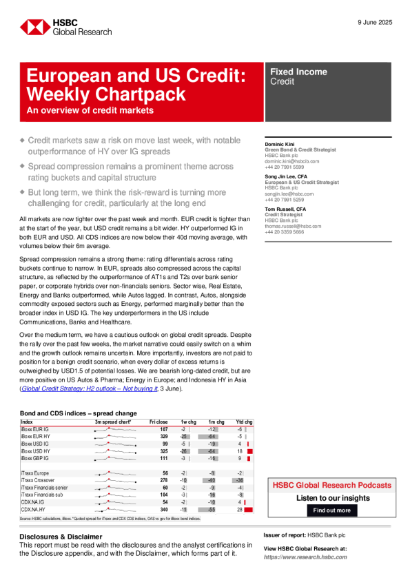 欧美信贷:每周图表集:信贷市场概述