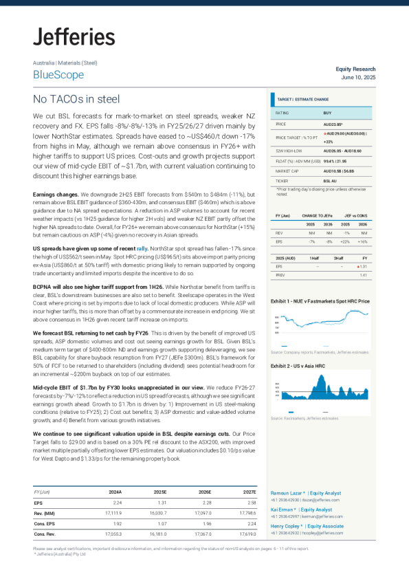博思格钢铁（BSL）：钢铁行业无TACOs
