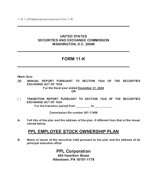 PPL Energy 2024年度报告