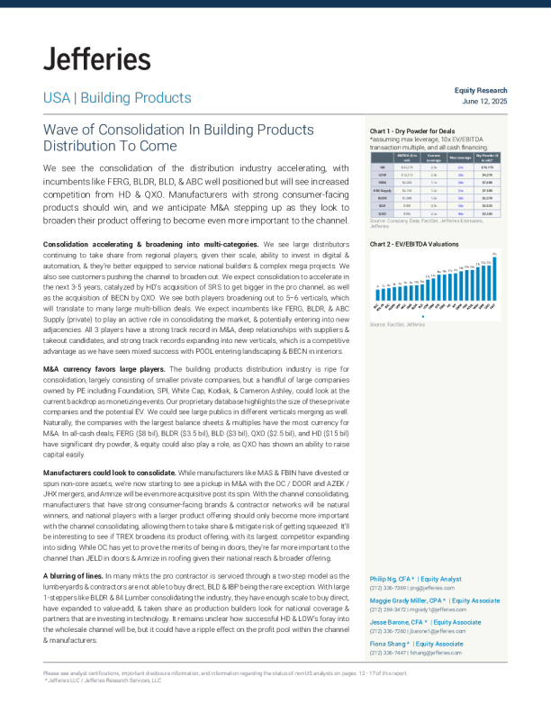建筑产品分销领域整合浪潮即将来临