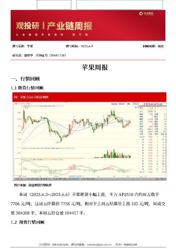 国金期货苹果周报