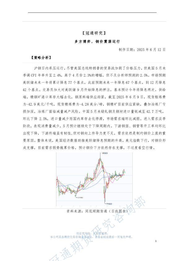 多方博弈，铜价震荡运行