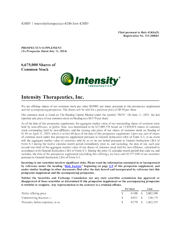 强度治疗公司美股招股说明书(2025-06-12版)