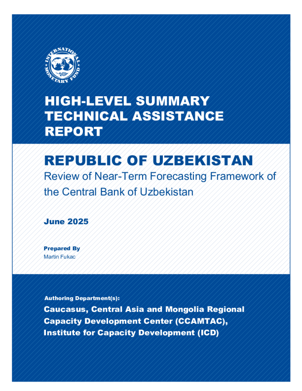 乌兹别克斯坦共和国：乌兹别克斯坦中央银行近期预测框架审查