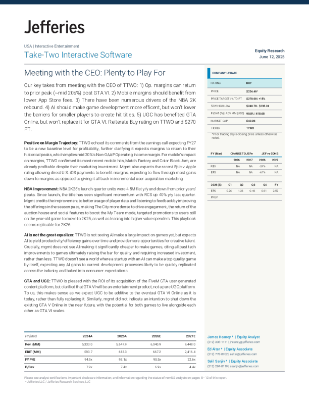 Take-Two互动软件（TTWO）：与首席执行官会面：有很多可期待之处