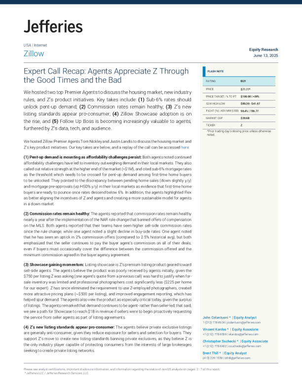 专家电话会议回顾：代理商在顺境和逆境中都认可Z
