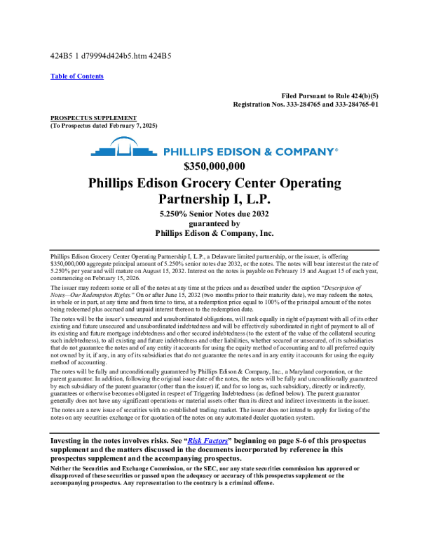 Phillips Edison & Co Inc美股招股说明书(2025-06-13版)