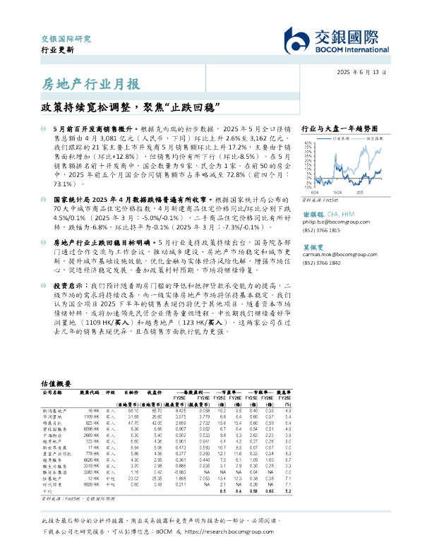 房地产行业月报：政策持续宽松调整，聚焦“止跌回稳”