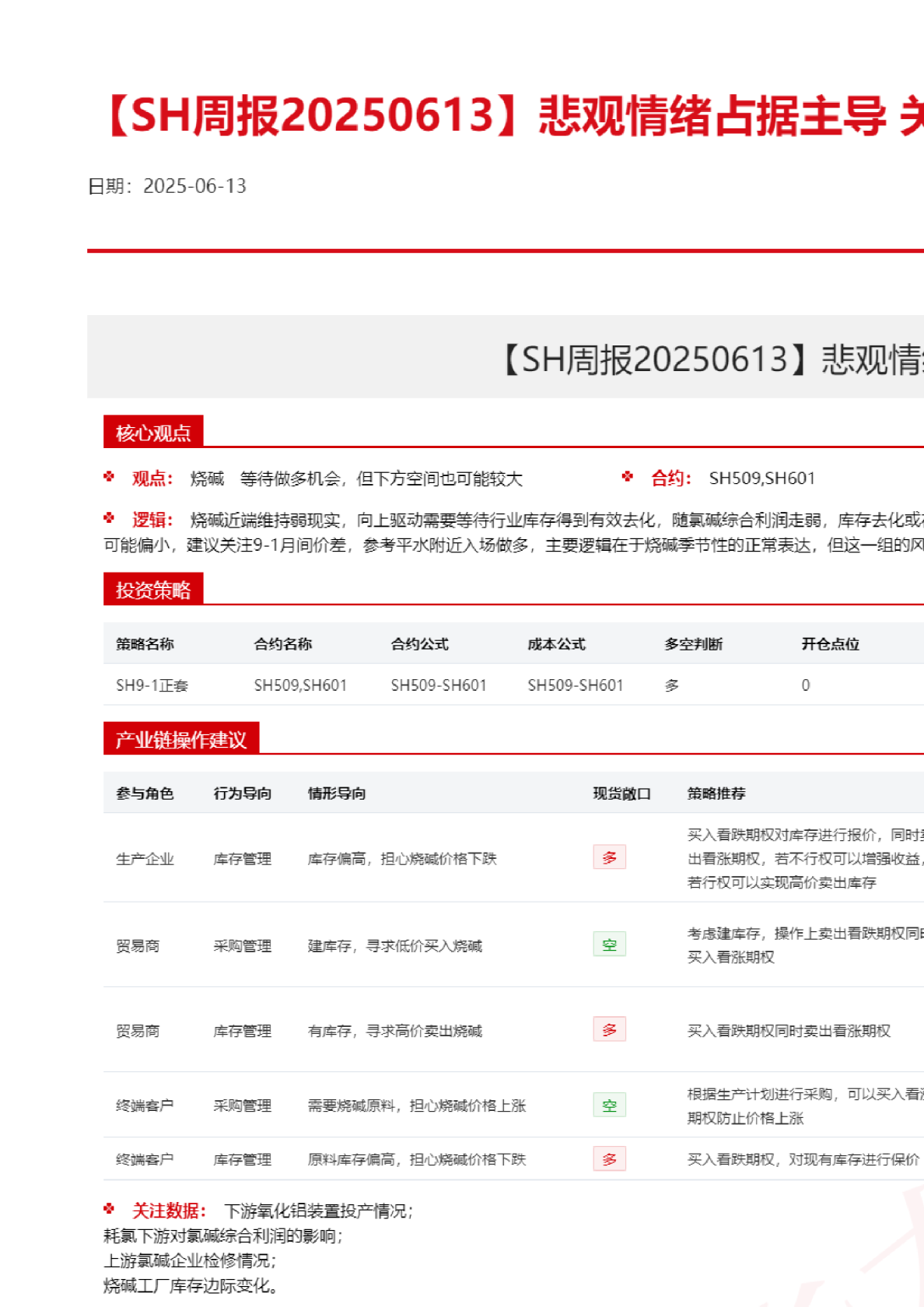 【SH周报】悲观情绪占据主导 关注后续降价速率