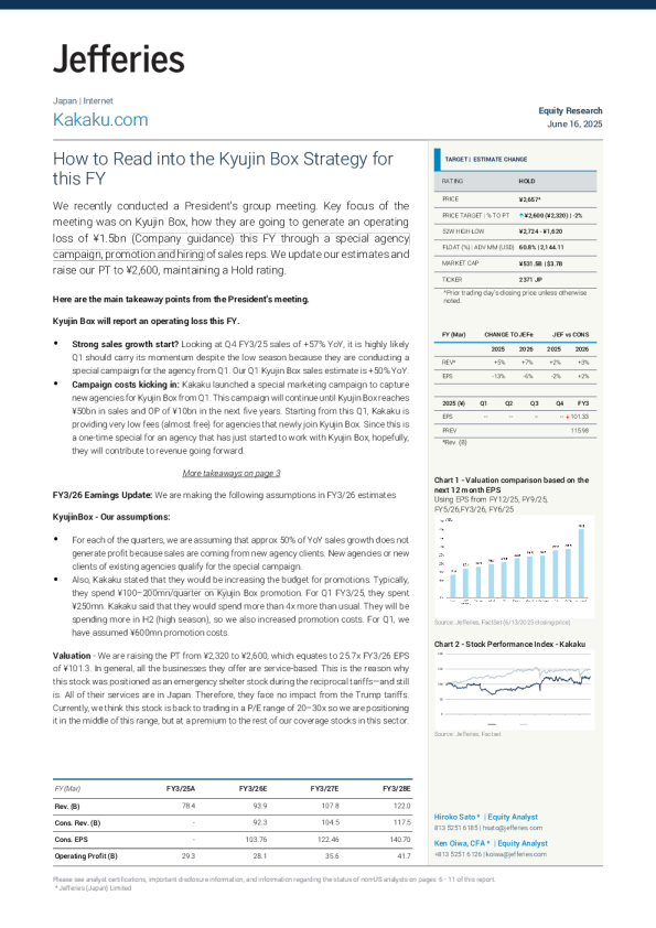 如何解读本财年的Kyujin Box策略