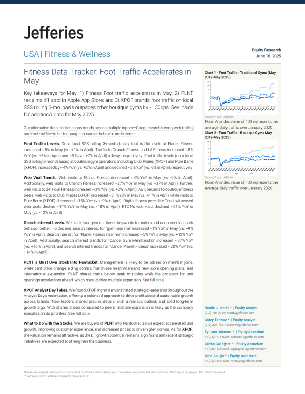健身数据追踪：5月客流量加速增长