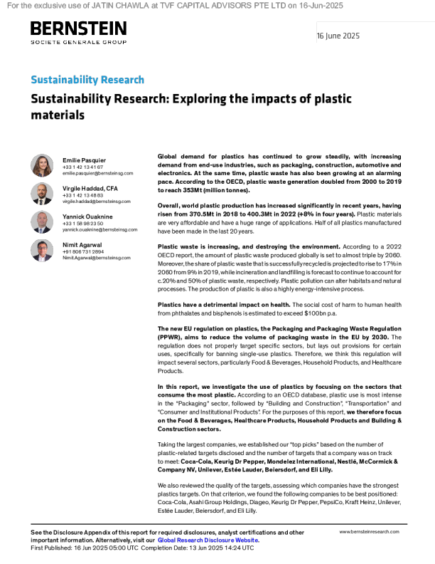 可持续性研究：探索塑料材料的影响