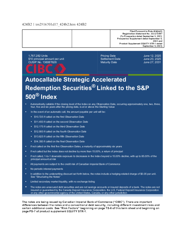 加拿大帝国商业银行美股招股说明书(2025-06-16版)