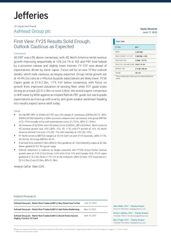 初步观点：2025财年业绩足够稳健，展望如预期般谨慎