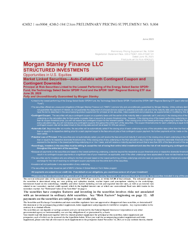 摩根士丹利美股招股说明书(2025-06-18版)