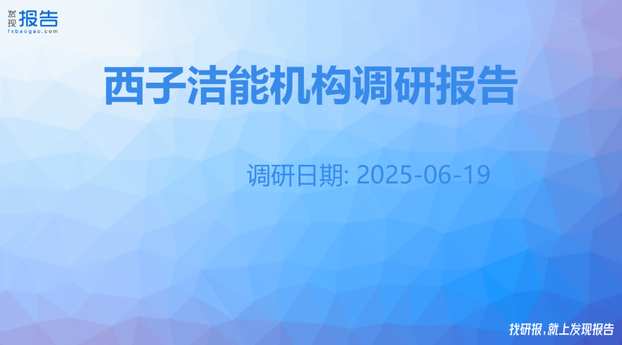 西子洁能机构调研纪要