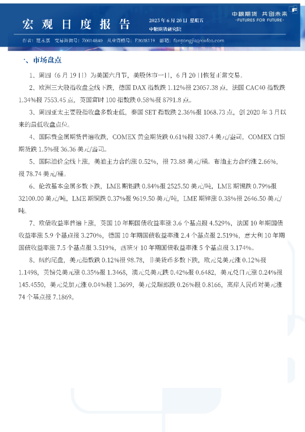 宏观日报