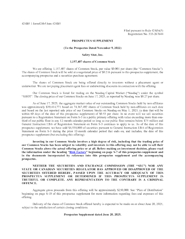 安全射击公司美股招股说明书(2025-06-20版)