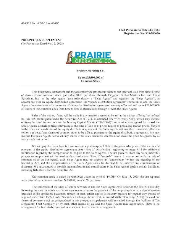 草原运营公司美股招股说明书(2025-06-20版)