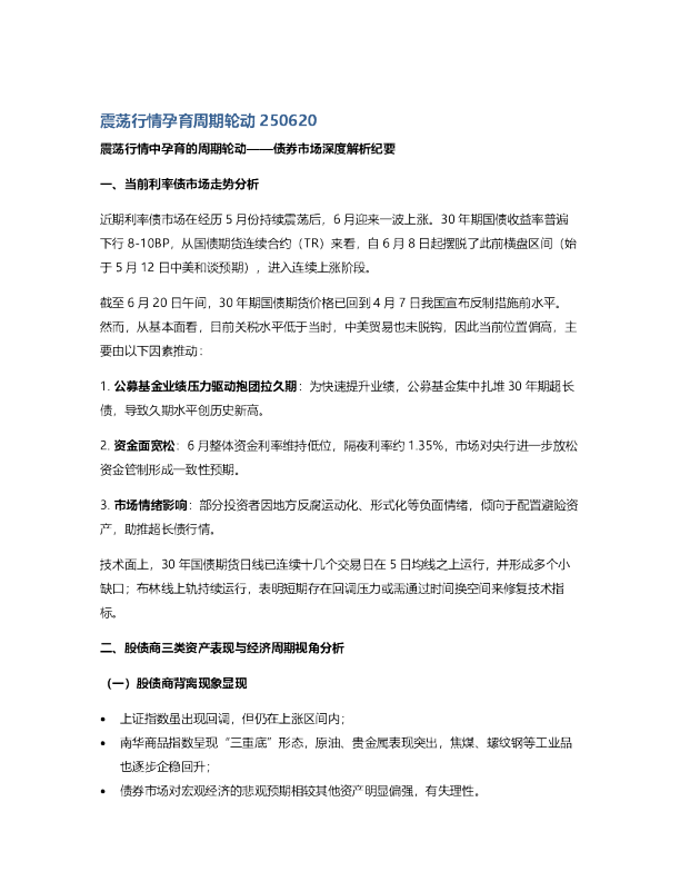 震荡行情孕育周期轮动