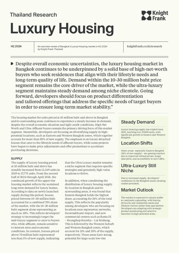 2024年下半年曼谷豪华住宅市场