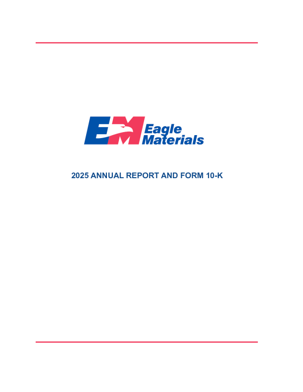 Eagle Materials 2024年度报告