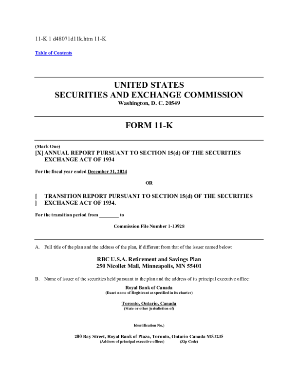 加拿大皇家银行 2024年度报告