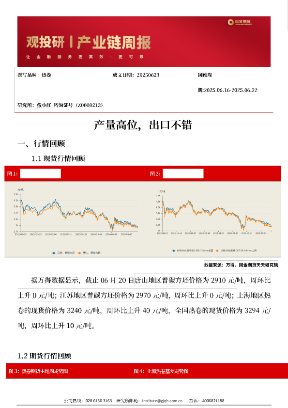 热卷周报：产量高位，出口不错