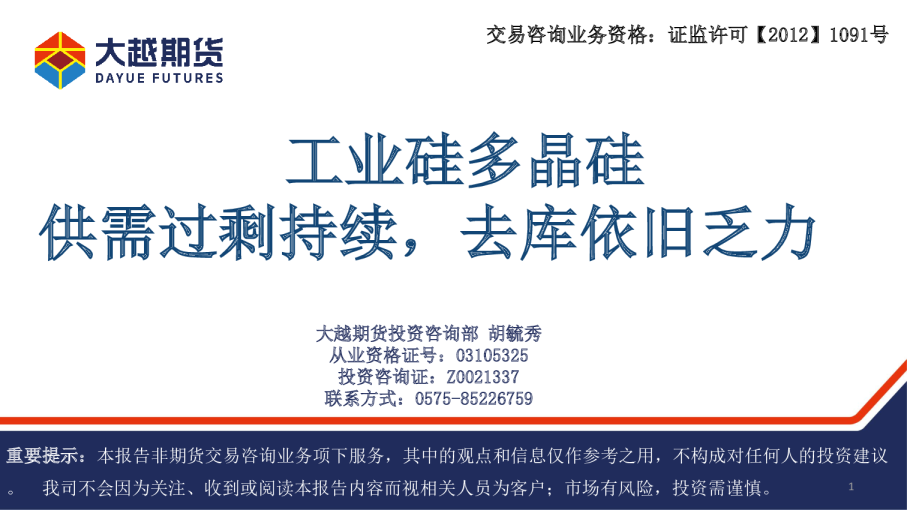 工业硅多晶硅信息会议