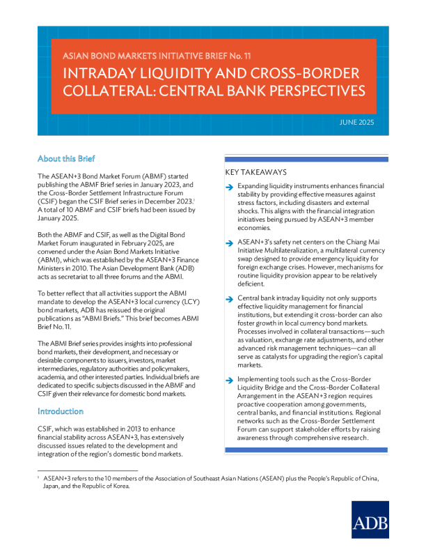 日内流动性和跨境抵押品：央行视角