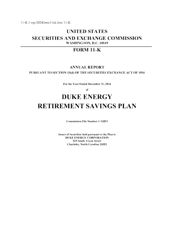 杜克能源 2024年度报告