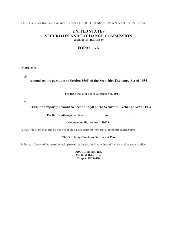 PROG Holdings Inc 2024年度报告