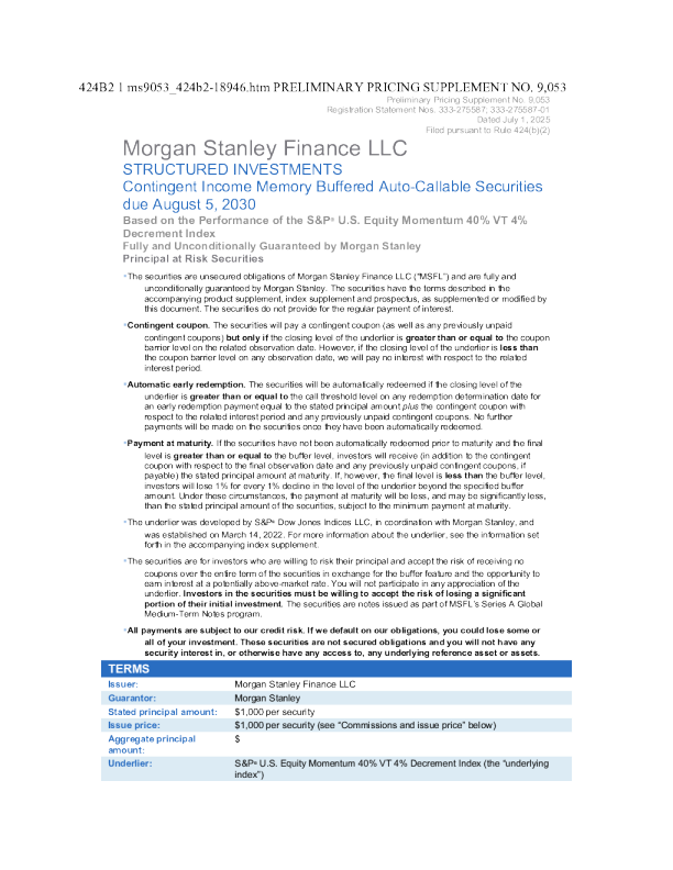 摩根士丹利美股招股说明书(2025-06-25版)