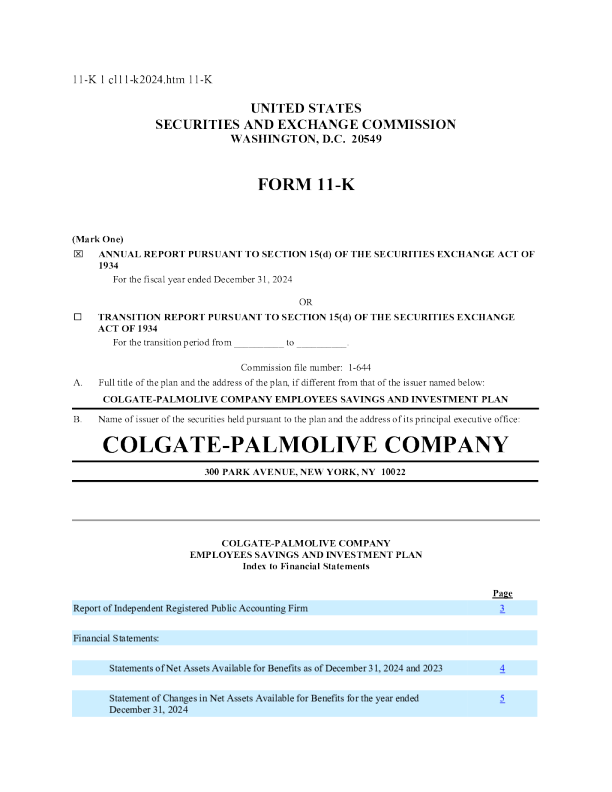 高露洁 2024年度报告