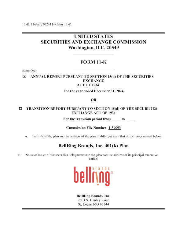 BellRing Brands Inc 2024年度报告