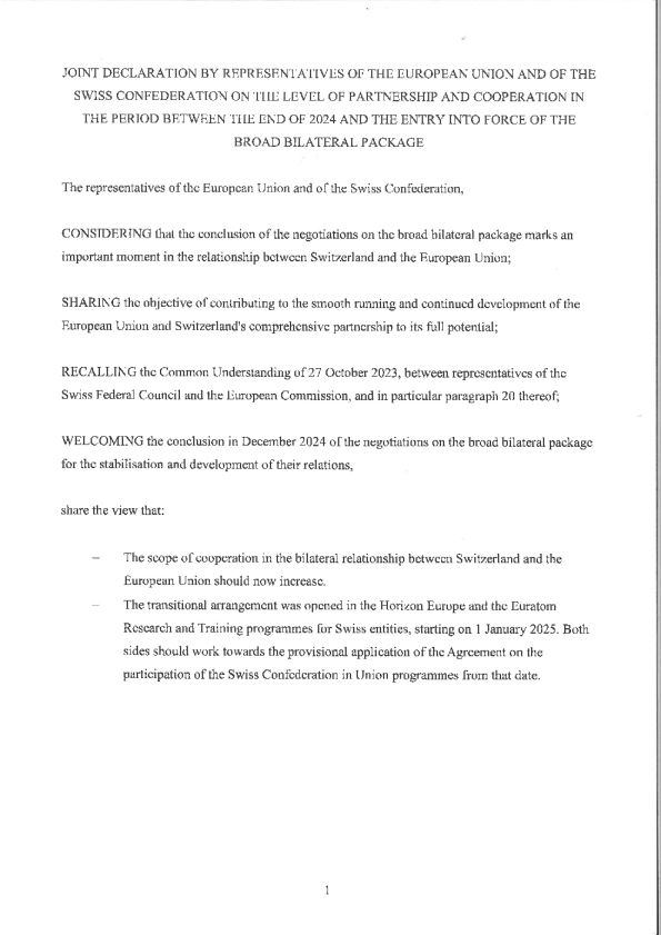 关于伙伴关系与合作水平的联合声明